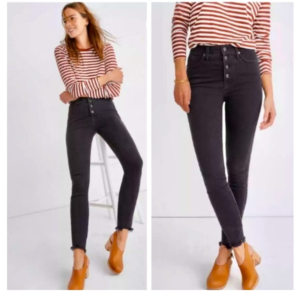 Madewell 10” high rise button down skinny jeans